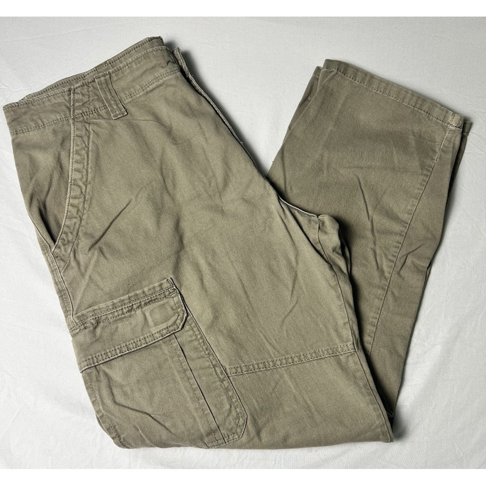Wrangler Men's Brown Relaxed Fit Stretch Cargo Pants Straight Leg 36x30